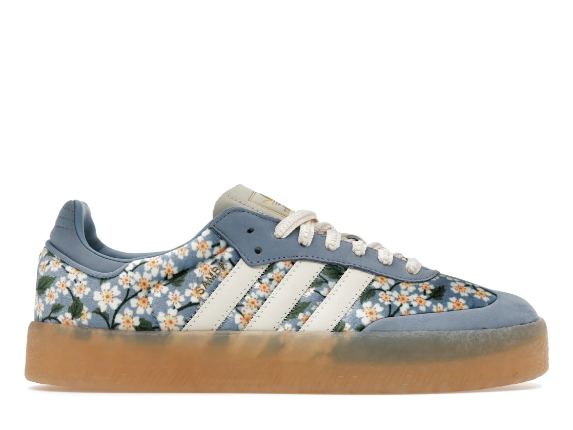 Adidas Sambae Liberty London Floral Embroidery Blue Cream White - JQ6046
