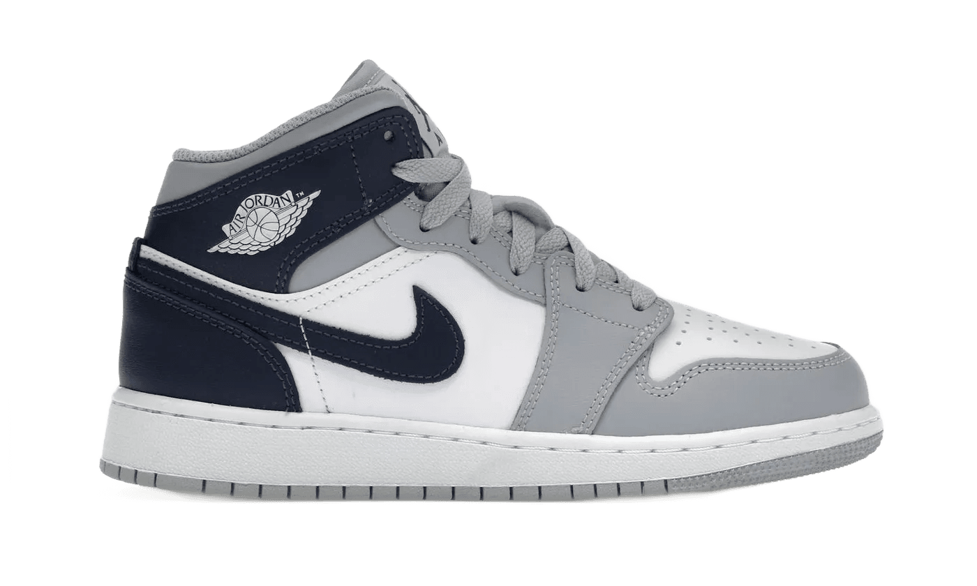 Nike Air Jordan 1 Mid Wolf Grey Midnight Navy - DQ8423-104