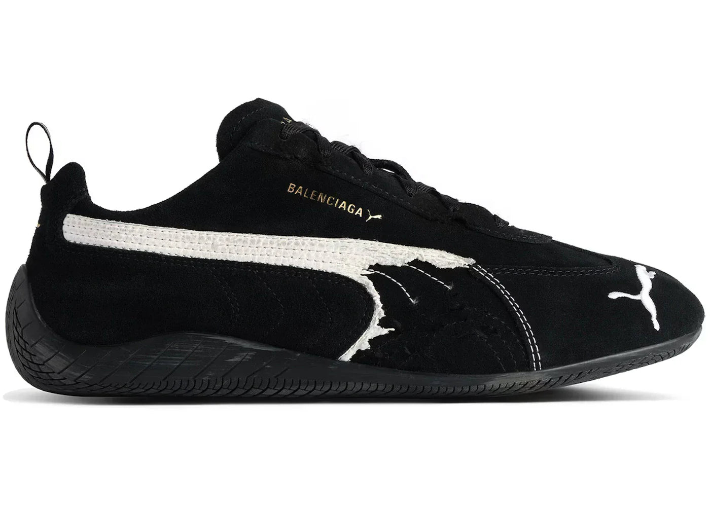 Balenciaga x Puma Speedcat Suede Distressed Black White - 847146 WSDSD 1090