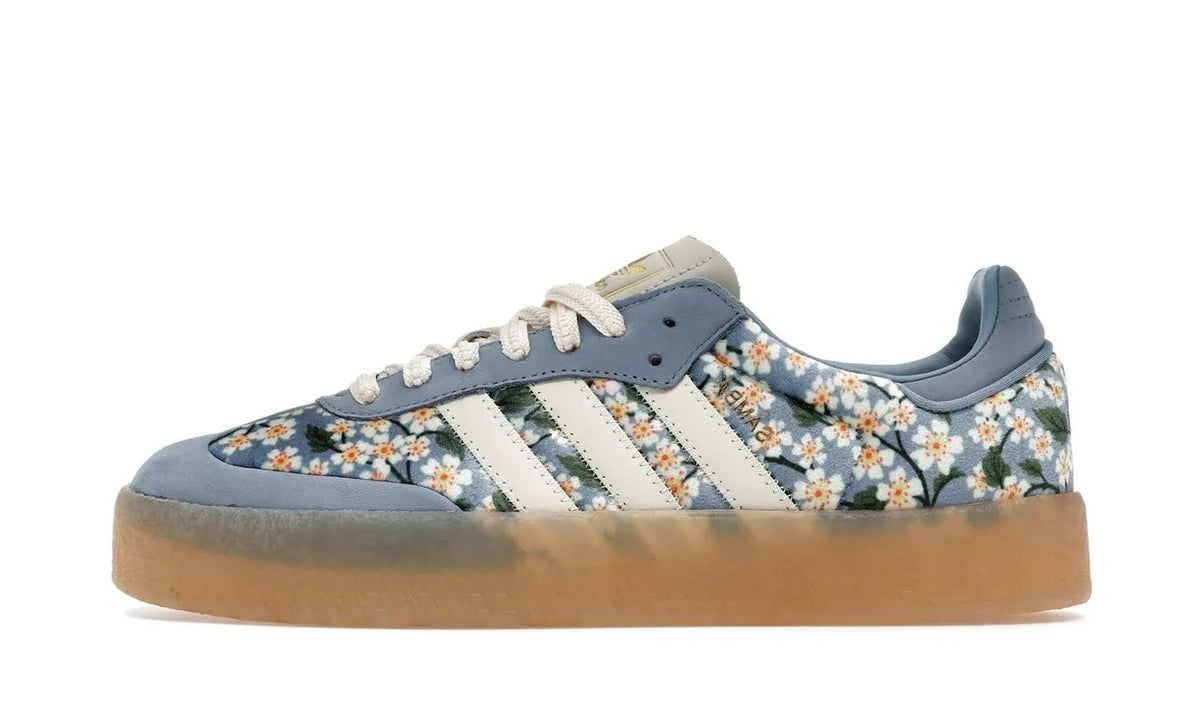 Adidas Sambae Liberty London Floral Embroidery Blue Cream White - JQ6046