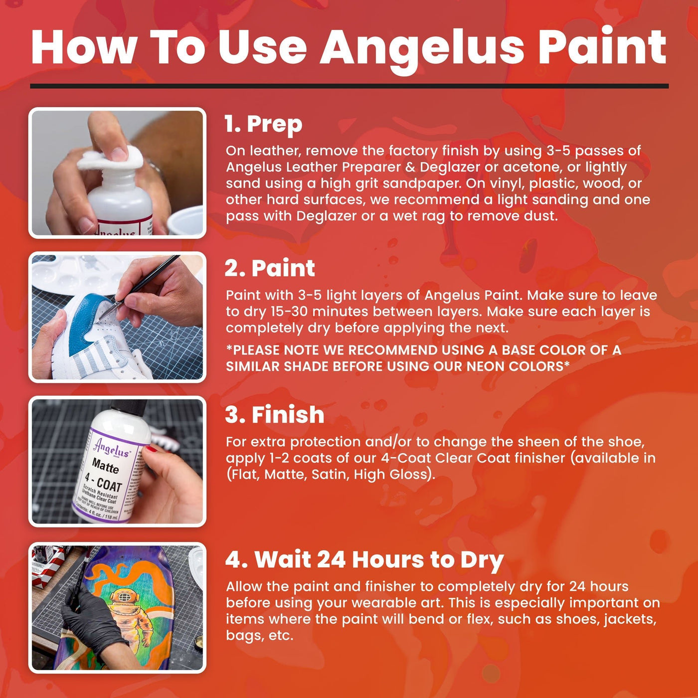 Angelus Acrylic Leather Paint - Best Sellers Kit