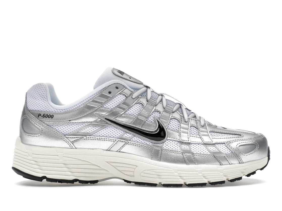 Nike P-6000 White Metallic Silver Flat Silver Black - CD6404-105