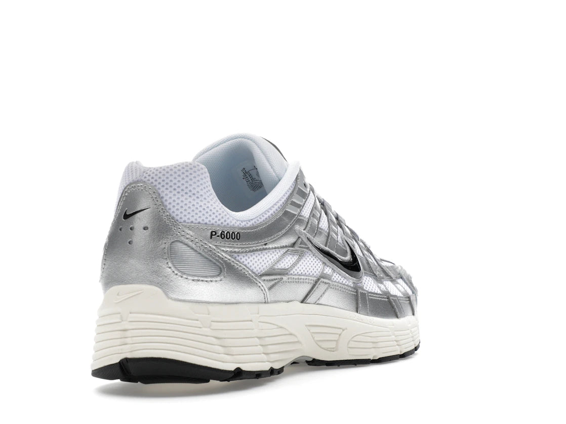 Nike P-6000 White Metallic Silver Flat Silver Black - CD6404-105